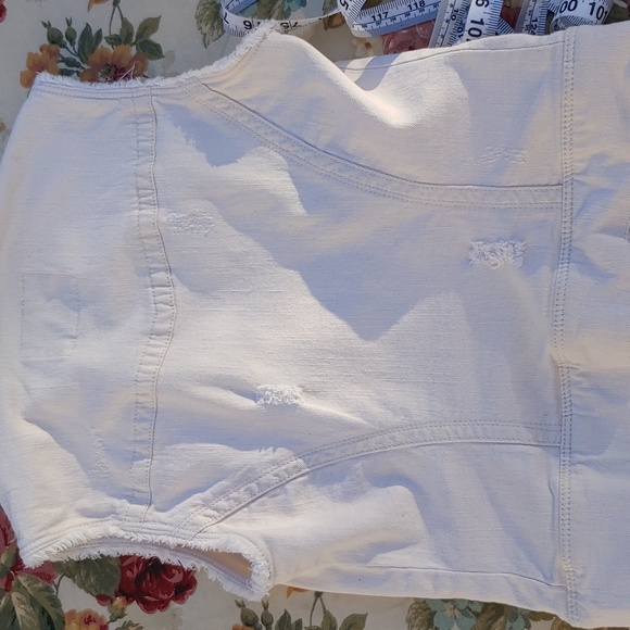 American Rag Denim Vest in Off White Cream Women's Small - Picture 12 of 12